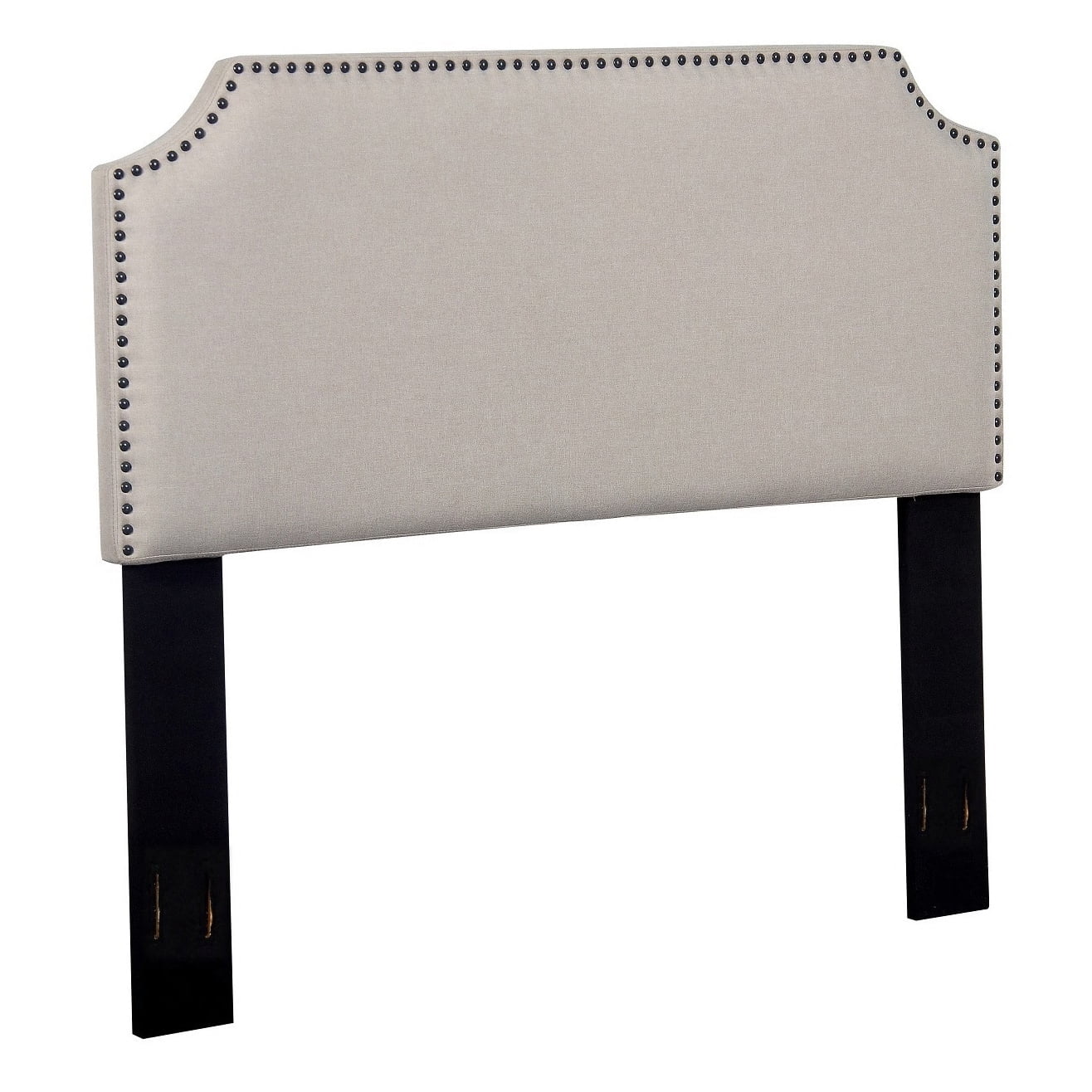 US Pride Furniture Morden Full/Queen Nailhead Upholstered Fabric Headboard Grey