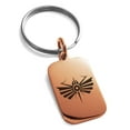 thumbnail image 1 of Stainless Steel Tribal Dragonfly Rune Engraved Small Rectangle Dog Tag Charm Keychain Keyring, 1 of 1