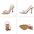 thumbnail image 5 of Sandalias de mujer con punta abierta y tacón alto de marca con diamantes de imitación transparentes, novedad de verano de 2024, zapatillas de lujo de moda para mujer, 5 of 5