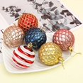 thumbnail image 2 of Juego de 6 bolas de Navidad de 6 cm con purpurina blanca y roja para colgar en el árbol de Navidad, decoración navideña, regalo de Navidad, 2 of 5