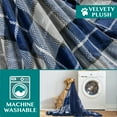 thumbnail image 6 of PetAmi Dog Blanket for Bed, XL Pet Blanket Large Dogs, Fleece Furniture Couch Cover Protector Sofa Car Crate Kennel, Soft Sherpa Cat Throw Plush Reversible Washable, Twin 60x80 Plaid Navy Blue, 6 of 9