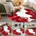 thumbnail image 5 of Round Area Rug 7 Ft, Valentine's Day Washable Non-Slip Circle Carpet for Living Room/Bedroom, Dark Red Love Heart Ballons Romantic Low-Profile Large Runner Mat Collection Rugs for Indoor, 5 of 8