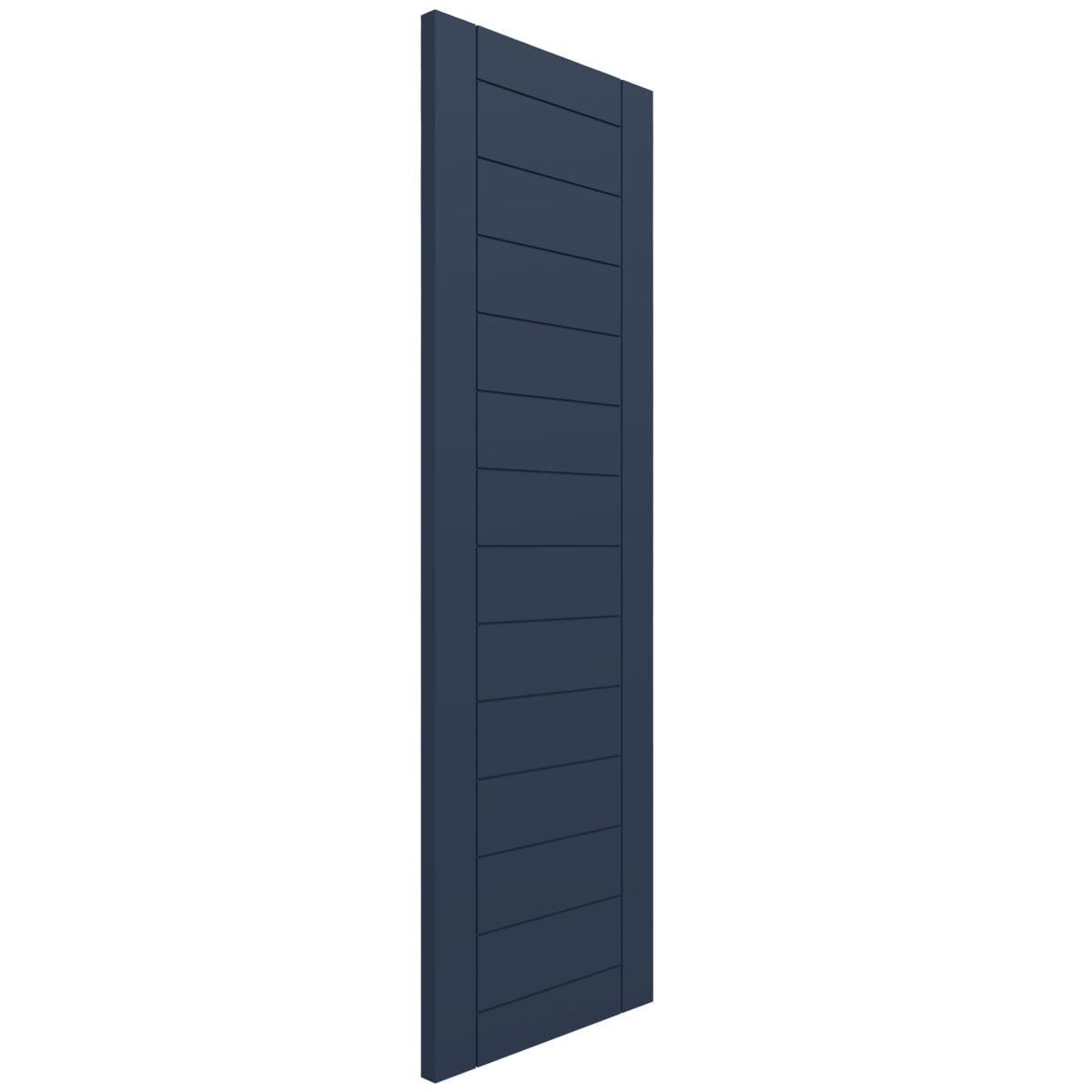 Ekena Millwork 15"W x 65"H True Fit PVC Horizontal Slat Framed Modern Style Fixed Mount Shutters, Starless Night Blue (Per Pair - Hardware Not Included)