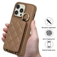 thumbnail image 6 of ELEHOLD Case for iPhone 13 Pro Max,Detachable Lanyard Crossbody Leather Wallet Case with Ring Holder & Mirror,Brown, 6 of 8