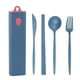 thumbnail image 2 of Push Button Fingerprint Straw Cutlery Set Students Outdoor Travel Portable Pull Out Box Knife Fork Spoon Chopsticks Cutlery, 2 of 6