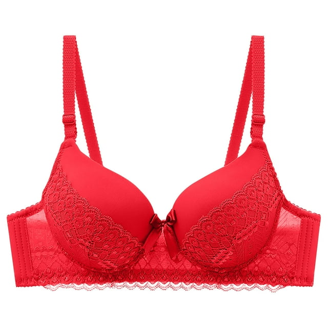 Karight Womens Wireless Push up Bras Full Coverage Plunge Lace Bralettes Adjustable Strap Breathable Comfortable Everyday Bra
