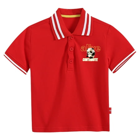 

Pedort Tank Tops Boy Trendy Boys Short Sleeve Polo Shirt Button Closure Moisture Wicking Performance Material Fade Resistant Red 150