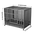 thumbnail image 3 of Ironovahome 38" Heavy Duty Steel Dog Crate for Small Dogs, Chew Proof & Escape Proof Dog Cage for High Anxiety Dogs, Indoor Small Dog Kennel with Wheels & Removable Tray, 3 of 5