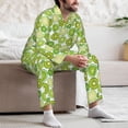 thumbnail image 7 of Honeii Kiwi Lemon Pattern Mens Pajamas Set,2pcs Men's Lounge Long Sleeve Sleep Shirt and Pajama Bottoms Sleepwear Set,Mens Pjs Sets-Small, 7 of 7
