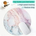 thumbnail image 3 of Alfombrilla de ratón redonda de mármol FloreceBien, alfombrilla de ratón con textura premium personalizada de mármol rosa, base de goma antideslizante, alfombrilla de ratón pequeña, 3 of 5
