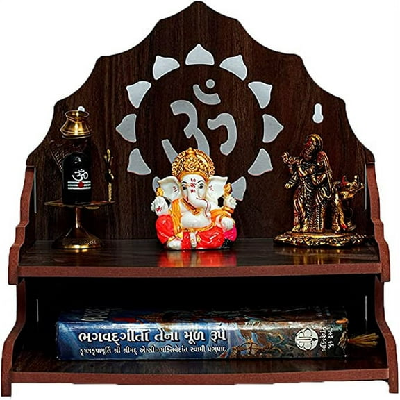 Wooden Temple Mandir Pooja Ghar For Home Office Decor Handcrafted Plywood Mandir Art Painted Temple Indian Hindu Decorative Temple Puja Decor Wall Hanging Bhagwan Mandir Diwali, Navratri By SEASOL.