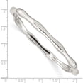 thumbnail image 3 of Sterling Silver Polished Slip-On Bangle Made In India qb1230, 3 of 5