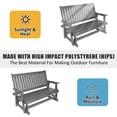 thumbnail image 4 of Mosbrisa HIPS Patio Glider 3 Seat with Cup Holders, Heavy Duty 900 lbs for Outdoor, Grey, 4 of 6