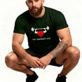 thumbnail image 6 of UVEASISHA Valentines Day Short Sleeve T Shirts for Men Funny Heart Print Crewneck Graphic Tees Regular Fit Casual Gym Workout Shirt Army Green 3XL, 6 of 7