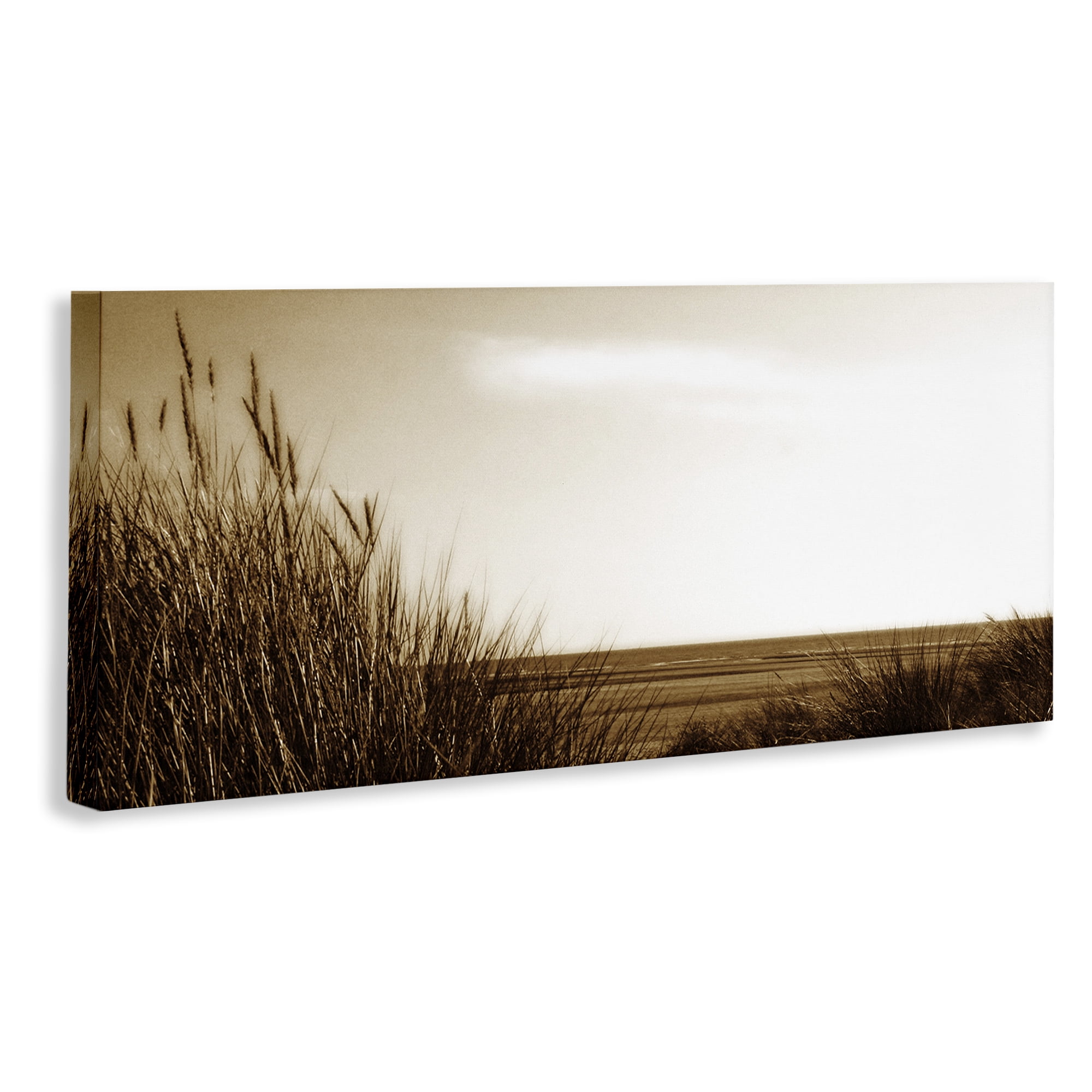 Stupell Industries Long View Horizon Coastal Photography Gallery Wrapped Canvas Art Print Wall Art, 30 x 13