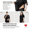 thumbnail image 2 of Inspired Comforts Unisex Post Surgery & Rehab Dual Access Crew Neck Snap Shirt (Black, S), 2 of 5