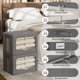 thumbnail image 2 of Paquete De 3 Contenedores De Almacenamiento De Ropa, Caja De Almacenamiento Plegable Con Marco De Metal, Organizador Apilable De Tela De Lino Con Asas De Transporte Y Ventana Transparente (Gris Oscuro, 2 of 5