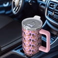 thumbnail image 6 of OBREWU Pink Dachshund Chips Tumbler with Handle and Lid,Pink Dachshund Chips 40oz Double Wall Vacuum Insulated Tumbler,Cups Gift for Women and Men, 6 of 7