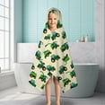 thumbnail image 6 of Cartoon Tractors Combines Beige Pattern Hooded Bath Towel，50"x30" for Ages 3 To 12 Kids, Quick Dry Lightweight Soft Microfiber Hood Beach Towel Cover Up for Kids, 6 of 7