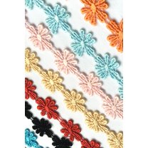 Lily 7/8" Gray Black White Pink Blue Red Green Cuttable Daisy Lace Trim by Yard