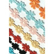 Lily 7/8" Gray Black White Pink Blue Red Green Cuttable Daisy Lace Trim by Yard