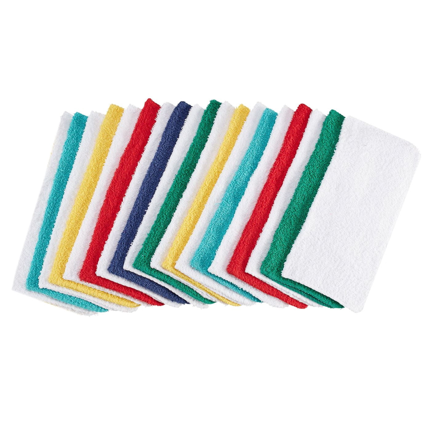 Mainstays Cotton Washcloth Collection, 18-Pack, Primary