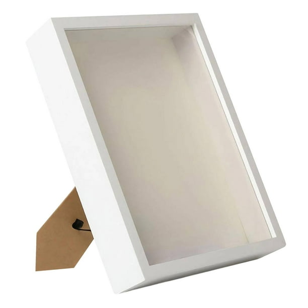 Marco de caja de sombra, adorno decorativo, marco de fotos creativo, caja de sombra, caja de recuerdos blanco