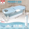 thumbnail image 2 of Portable Bathtub, 58/50/46 Inch Collapsible Bathtub, Freestanding Foldable for Adults, Folding Tub for Shower, Hot Bath, Ice Bath (Blue), 2 of 9