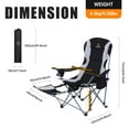 thumbnail image 5 of Nice C Camping Chairs, Portable Camping Chairs, Folding Camping Chair, Detachable Foot-Rest, Padded Cushion, Side-Pocket and Carry Bag (One Black), 5 of 8