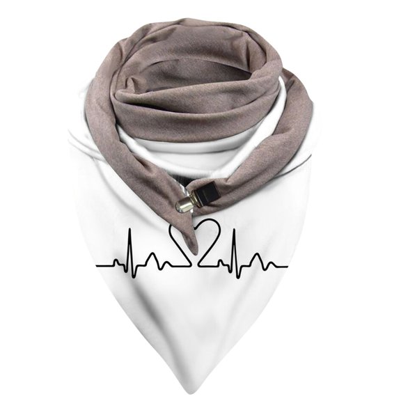 Aoochasliy Winter Scarfs Universal Autumn Winter Warm Windproof Prints Double-Layer Buckle Scarf