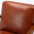 thumbnail image 6 of Austin Caramel Leather Gel Wooden Base Accent Chair, 6 of 9