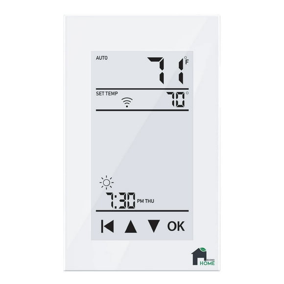 EconoHome Thermostat WiFi GFCI - Écran Tactile Programmable avec Contrôle de Chaleur au Sol Convivial en Fahrenheit et Celsius - Google Home et Alexa Compatibles avec un Écran 4 Pouces Élégant et Attrayant