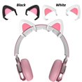 thumbnail image 2 of 1 Pair Accessories Headphones Decor Detachable Decoration Headset Attachment Cat Ears BLACK, 2 of 8
