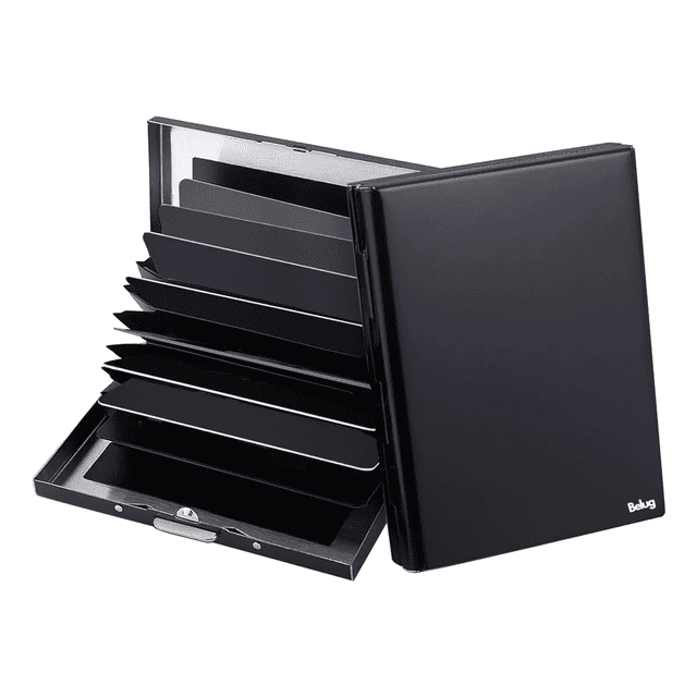 Tarjetero De Acero Inoxidable 1pz Belug, Negro