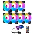 thumbnail image 1 of Ventilador De Chasis Rgb Ajustable Ventilador Chasis Luminoso De Marco Completo Con Controlador Control Remoto Cojinete Hidráulico Para Pc Computadora De Escritorio Vogacara EL013942-07, 1 of 6