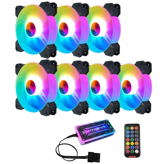 Ventilador De Chasis Rgb Ajustable Ventilador Chasis Luminoso De Marco Completo Con Controlador Control Remoto Cojinete Hidráulico Para Pc Computadora De Escritorio Advancent EL013942-07