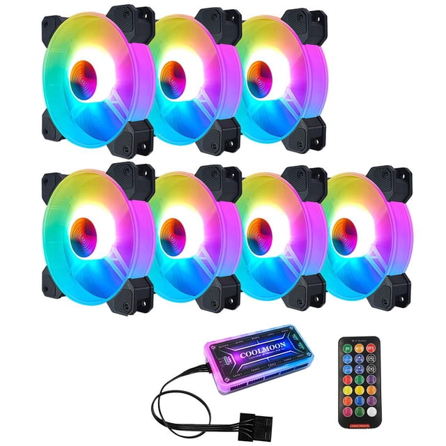 Ventilador De Chasis Rgb Ajustable Ventilador Chasis Luminoso De Marco Completo Con Controlador Control Remoto Cojinete Hidráulico Para Pc Computadora De Escritorio Vogacara EL013942-07