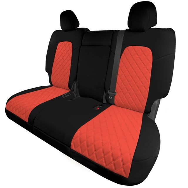 For 2020-2025 Tesla Model Y FH Group Waterproof Neoprene Custom Fit Made Car Seat Covers - Rear Red