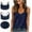 Navy, variant on Women Silk Satin Camisole Summer Casual V Neck Business Blouses Sleeveless Adjustable Strap Tank Tops New Sleeveless Tops for Women Dressy Red S