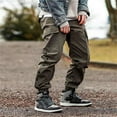 thumbnail image 6 of Zylarhe Casual Pants for Men Mens Hiking Pants Lightweight Cargo Pants Men Twill Stretch Relaxed Fit Flat Front Pant Big Tall Pants, 6 of 6
