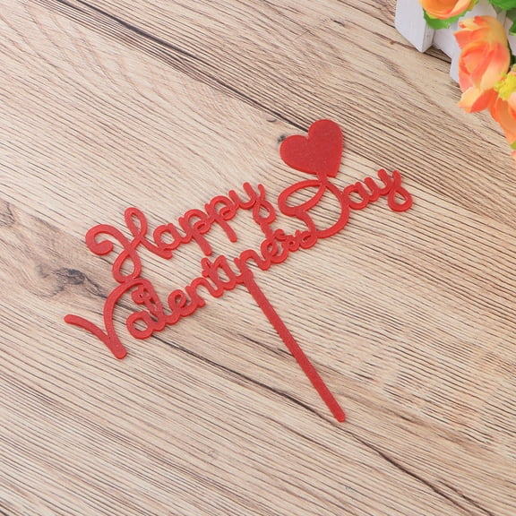 Masteelf 3 Pcs Toppers Happy Valentines Day Cake Decorating Products Design