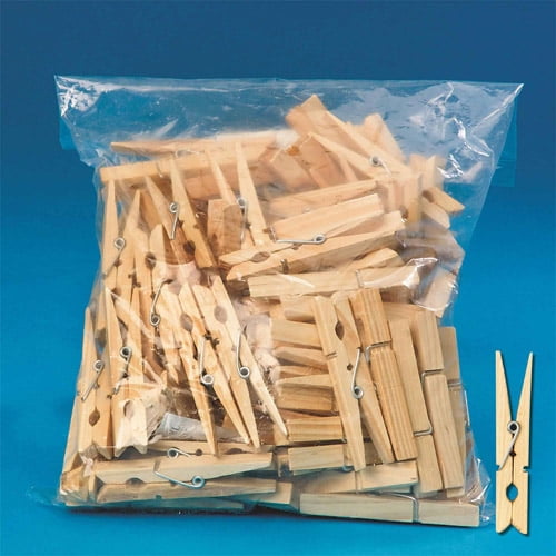 Pack of 50 Dazzling Toys 3 Inch Wood Craft Spring Clothespins Assorted Colors