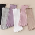 thumbnail image 6 of Ruffle Accent Toe Socks Breathable Fabric Sock for Casual Outfits and Long Hours Daily Wear Separated Toe Socks, 6 of 9