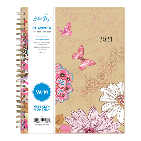 Weekly Monthly Academic Planner with Tabs Blue Academic Planner 2021-2022 