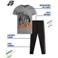 thumbnail image 6 of Pro Athlete Boys' Active Pants Set - 2 Piece Performance T-Shirt and Tricot Jogger Sweatpants - Sports Outfit for Boys (8-16), 6 of 7