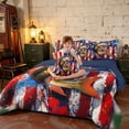 thumbnail image 3 of Manfei Watercolor Bass Fish Full Size Bedding Sets, Patriotic US Flag Full Size Bed in a Bag, Red Blue Green, Navy Reversible 7-Piece, 3 of 6
