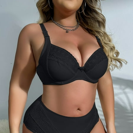 BYHONG Women s Plus Size Lingerie Ultra Thin Cup Semi Transparent Lace Sexy Full Cup Bra with A Side Nipple Top Bars for Women Black 42