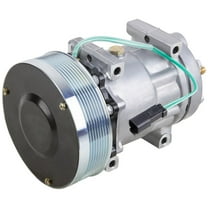 AC Compressor & 152mm 8-Groove A/C Clutch For CAT Caterpillar Replaces 141-9676 Sanden SD7H15SHD 4302 4840 w/ 24v Coil - BuyAutoParts