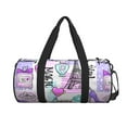 thumbnail image 3 of Rocae Eiffel Tower and Hearts Print Round Travel Duffel Bag and Fitness Bag, Women's Waterproof Weekend Tote, Men's Travel and Fitness Essentials, 3 of 8