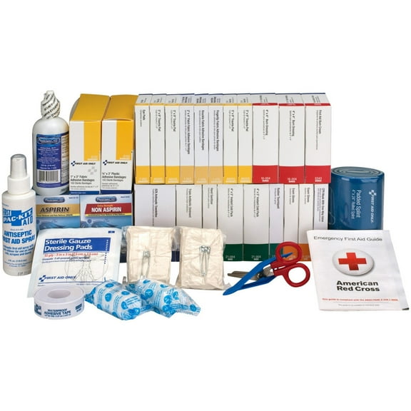 First Aid Only, FAO90618, 2-Shelf First Aid Refill with Medications - ANSI Compliant, 1 Each, White,Blue